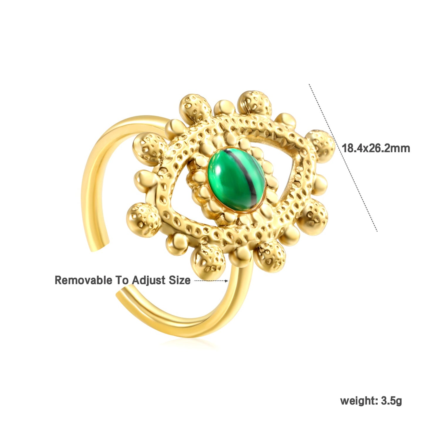 18.4*26.2mm Eye Split Ring Pearl/Turquoise/Malachite/ Golden 8