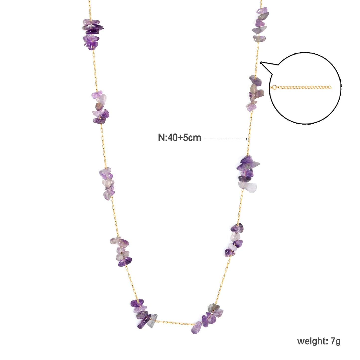 White/blue turquoise/purple/pink crystal/mixed color accessories 0.3 elongated chain *40+5cm+6mm round plate necklace gold color