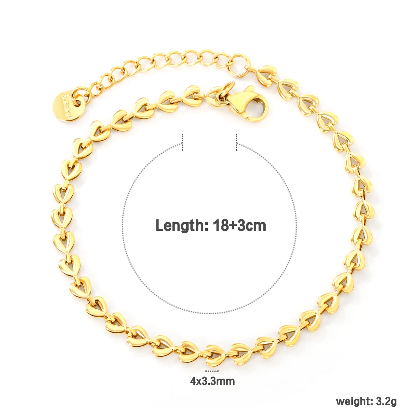 18K Gold Plated Stainless Steel Fashion Waterproof Jewelry Bracelets for Women