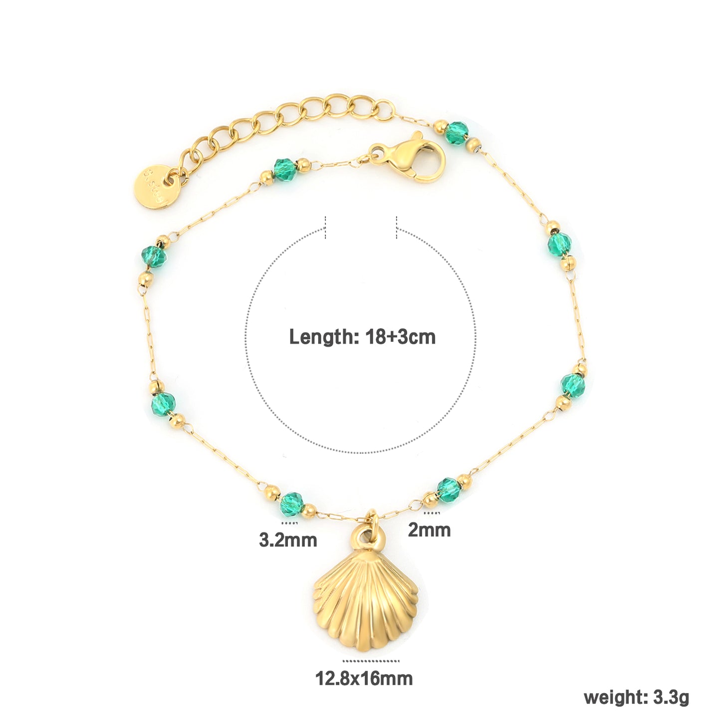18K Gold Plated Stainless Steel Fashion Waterproof Jewelry Bracelets for Women