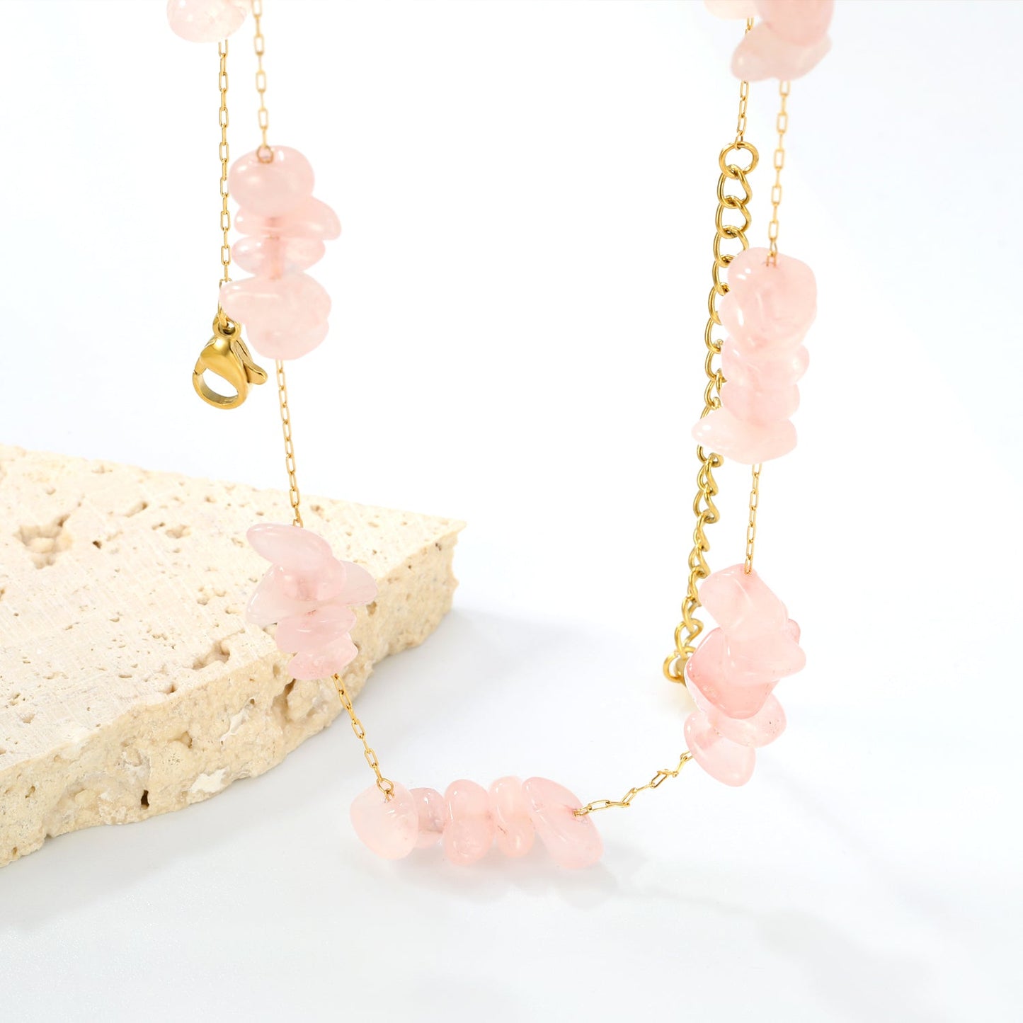 White/blue turquoise/purple/pink crystal/mixed color accessories 0.3 elongated chain *40+5cm+6mm round plate necklace gold color