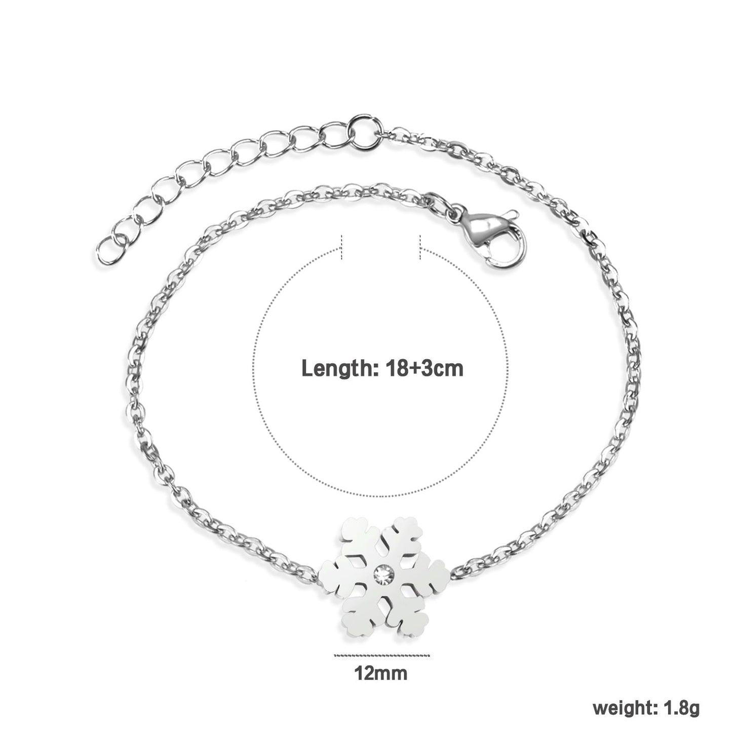 Frosted Accessory Bracelet with Diamonds 12mm 18+3cm
