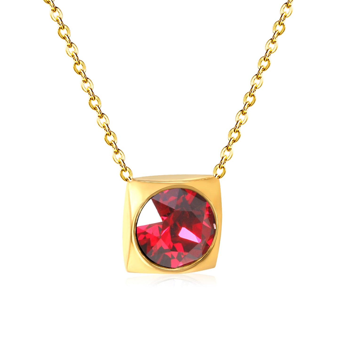 Square Pendant with white & mineral black & deep purple & light purple & red & pink & deep blue & light blue & deep green & light green & white opal & pink opal pendant 10mm necklace 43+5cm