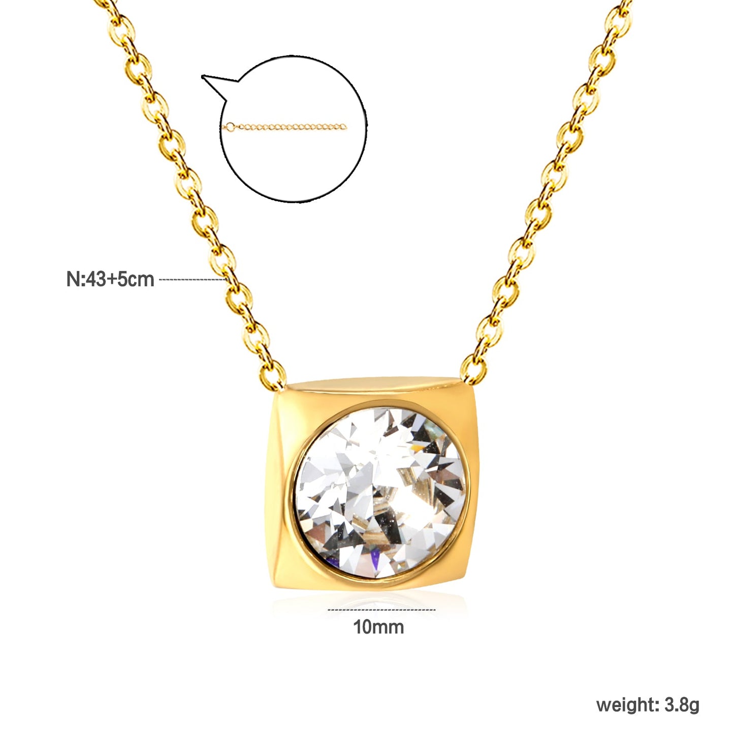 Square Pendant with white & mineral black & deep purple & light purple & red & pink & deep blue & light blue & deep green & light green & white opal & pink opal pendant 10mm necklace 43+5cm