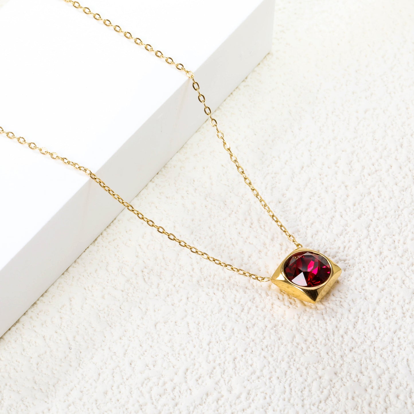 Square Pendant with white & mineral black & deep purple & light purple & red & pink & deep blue & light blue & deep green & light green & white opal & pink opal pendant 10mm necklace 43+5cm