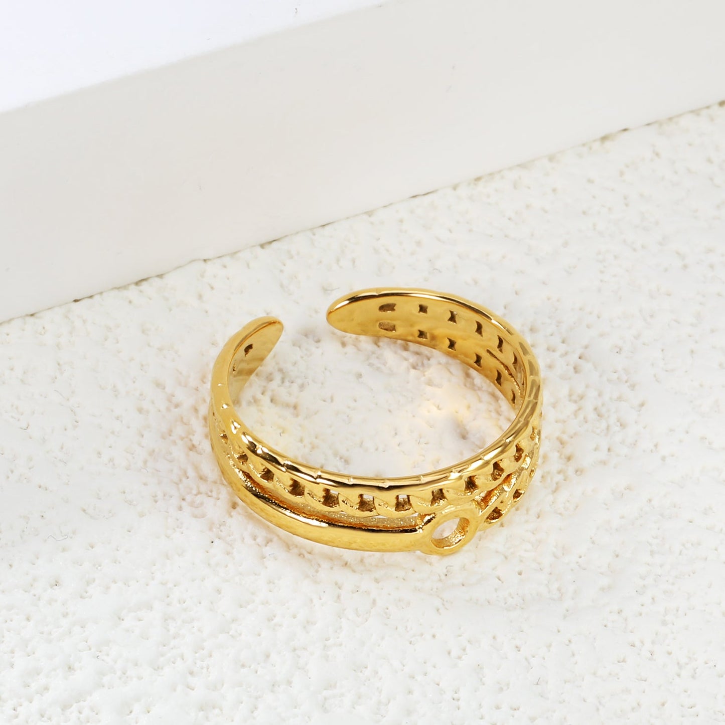 New Stainless Steel Double Chain Open End Ring