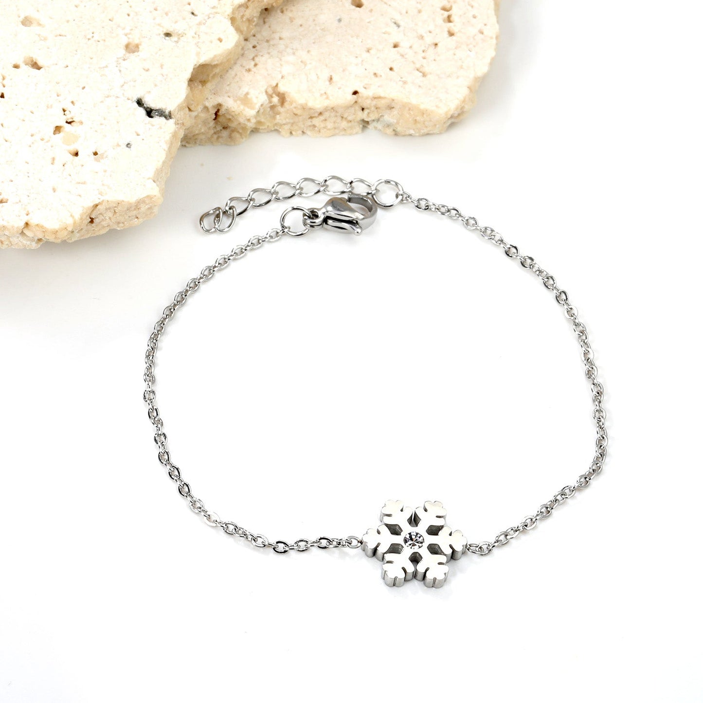Frosted Accessory Bracelet with Diamonds 12mm 18+3cm