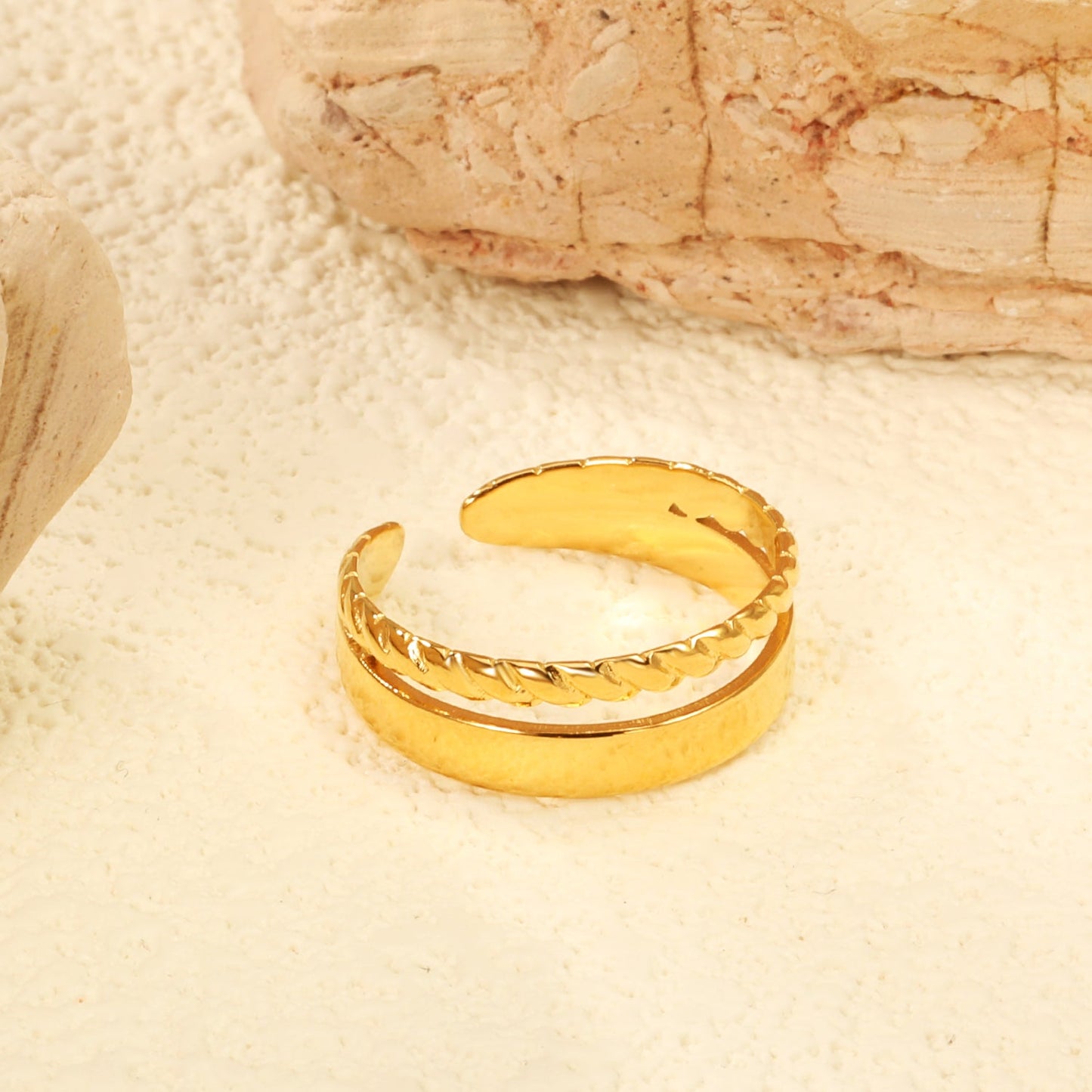 New style stainless steel double twist open ring