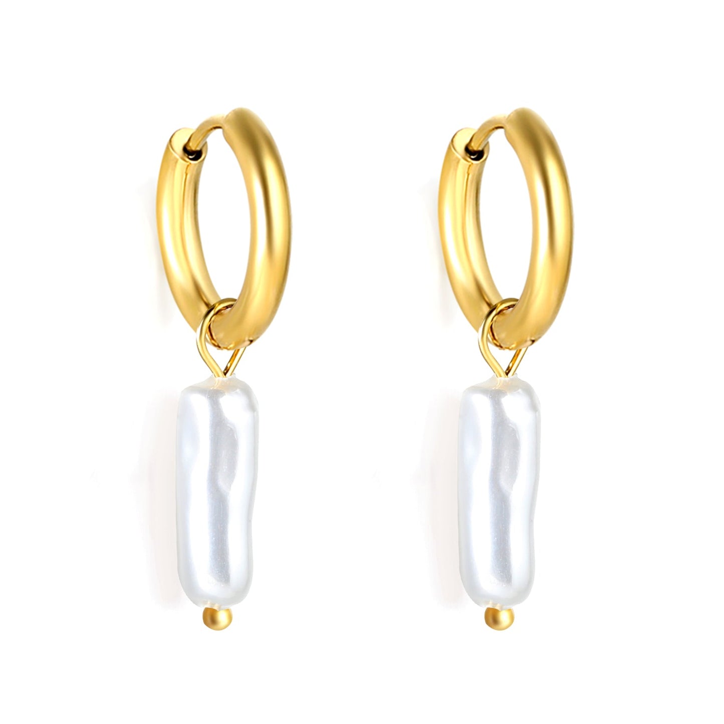 2024 New Year Fashion Various Irregular Shape White Pearl Earrings