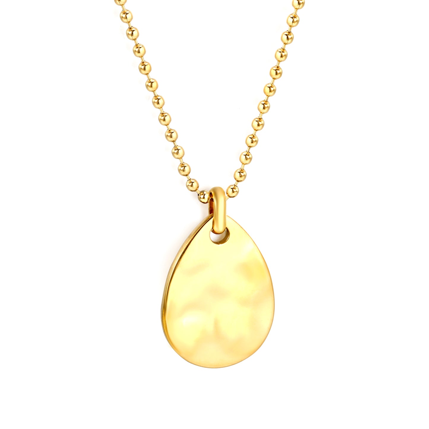 40+5cm 18K Gold Necklaces Blank Engrave Plated Stainless Steel Jewelry Circle Coin Pendant