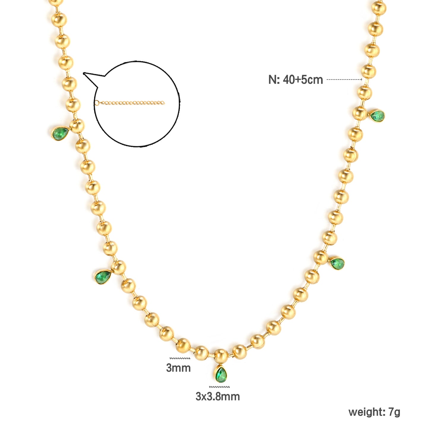Necklace Waterproof & Hypoallergenic Stainless Steel Dainty Zircon Necklace