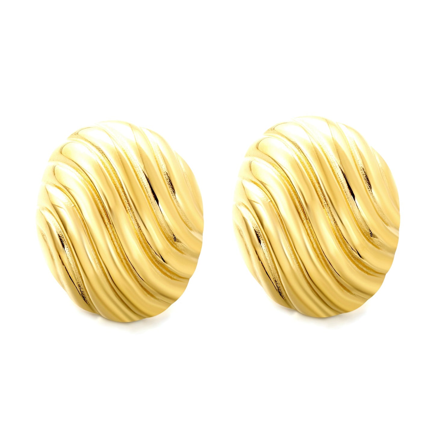 Oval Stripe Earrings 27.5*33.3mm