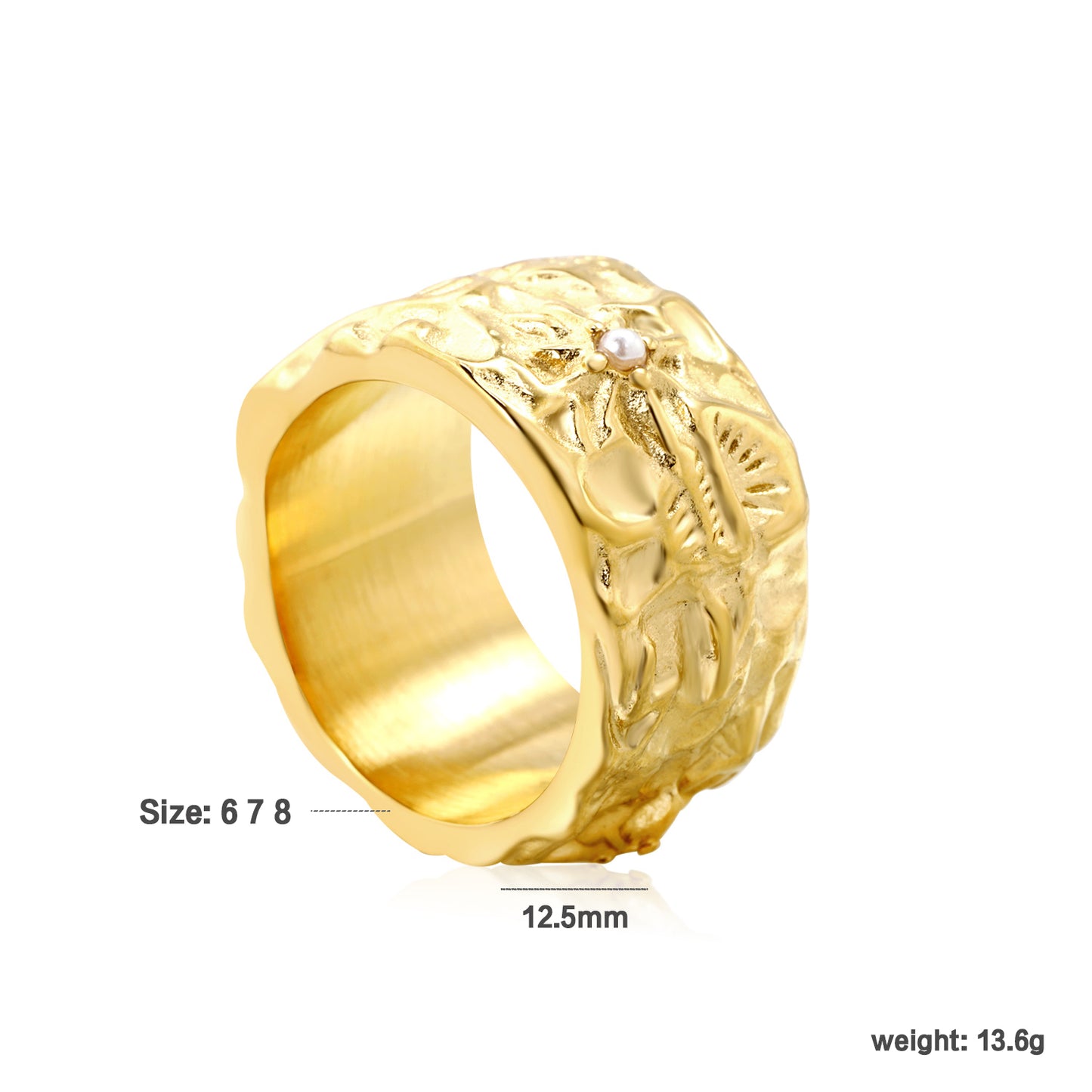 2025 New Design Rings Stainless Steel 18k Gold Plated Ring Sets for Girls