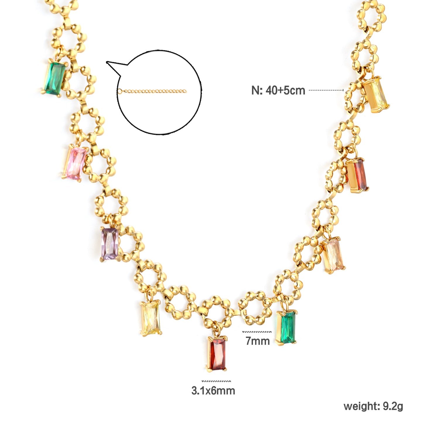 Waterproof & Hypoallergenic High-End Stainless Steel Zircon Necklace