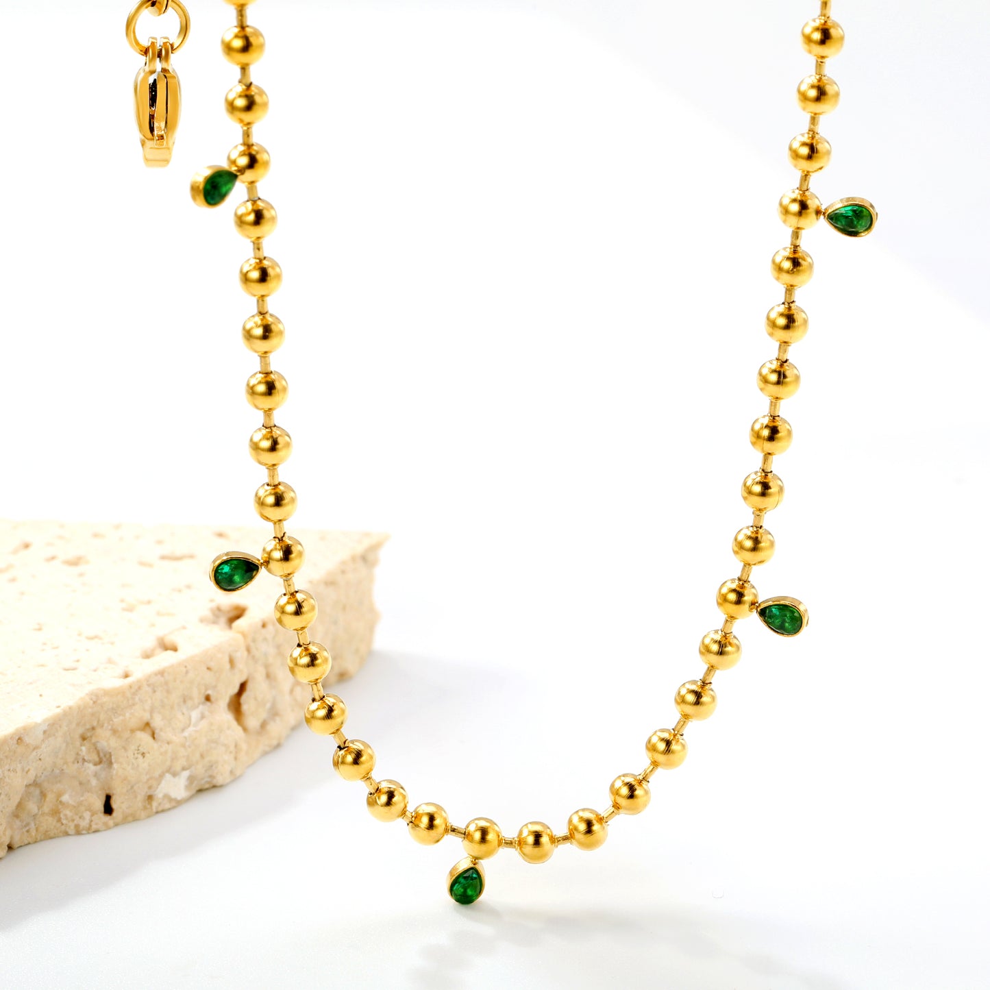 Necklace Waterproof & Hypoallergenic Stainless Steel Dainty Zircon Necklace
