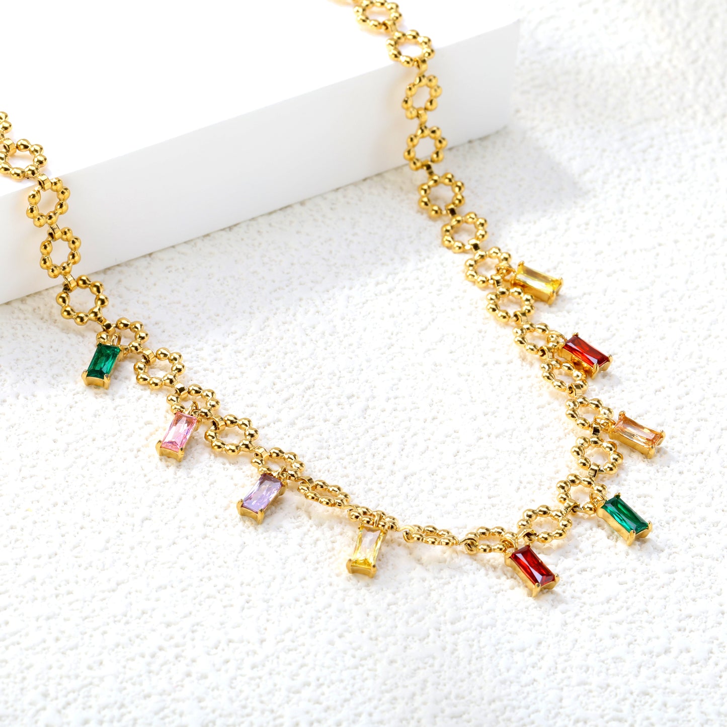 Waterproof & Hypoallergenic High-End Stainless Steel Zircon Necklace