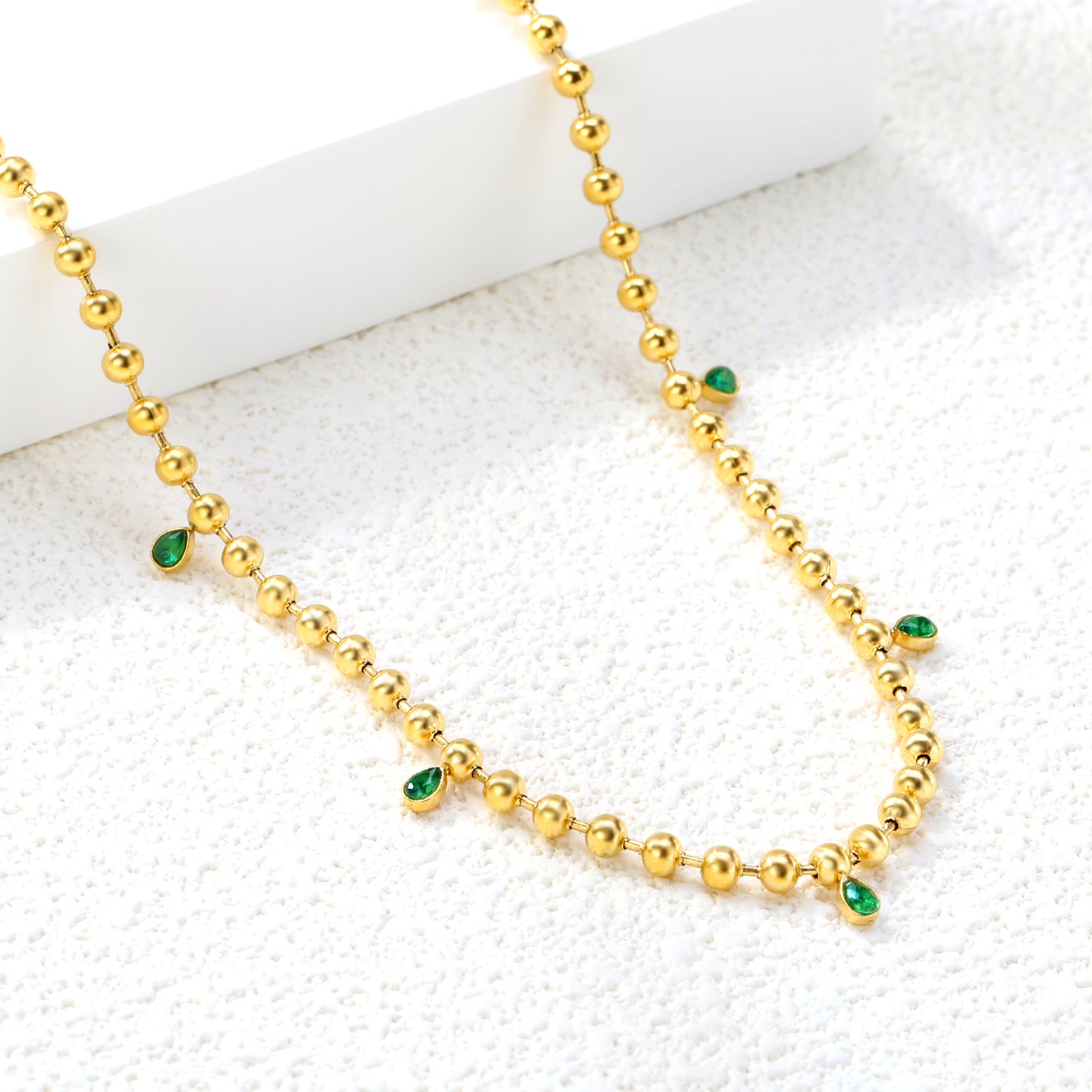 Necklace Waterproof & Hypoallergenic Stainless Steel Dainty Zircon Necklace