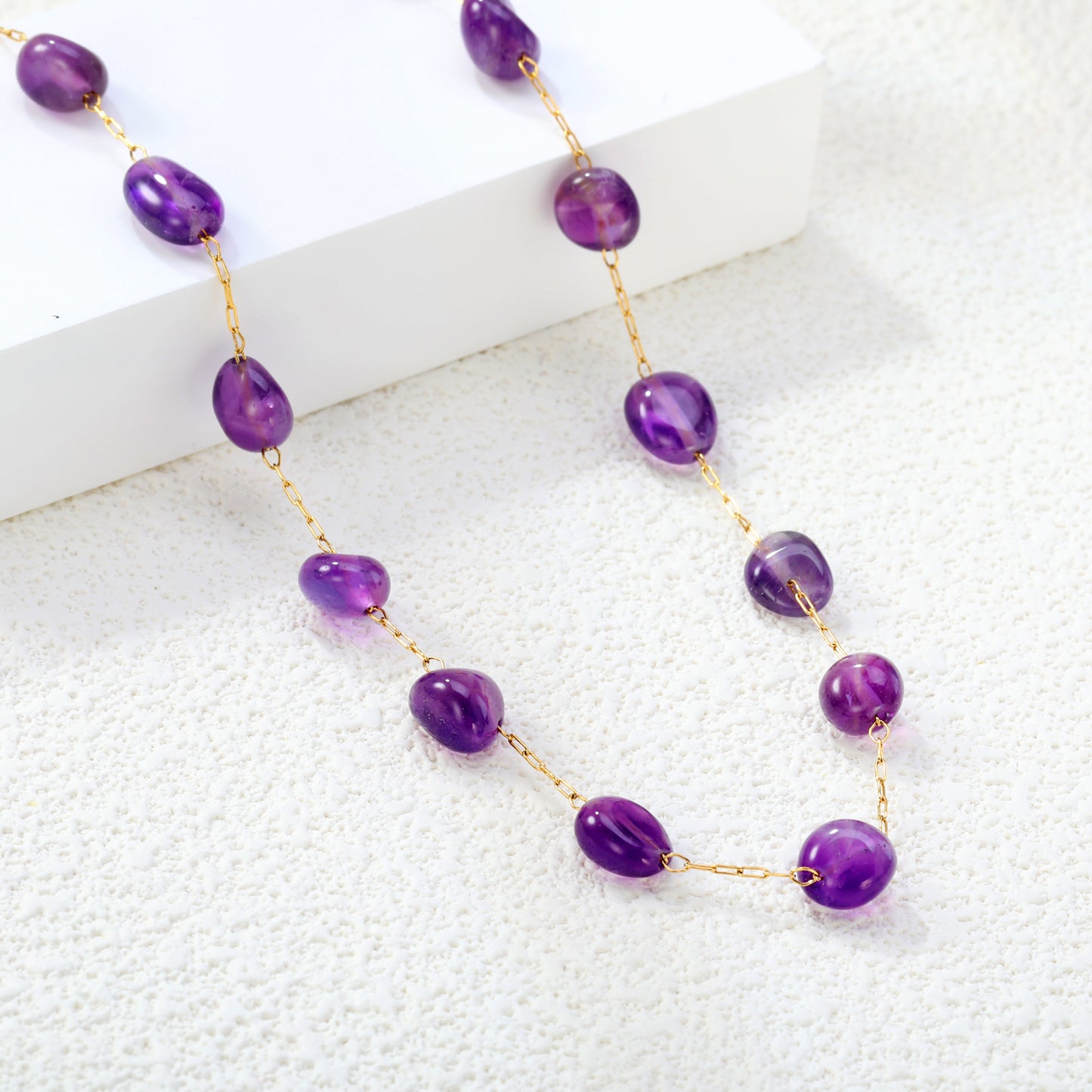 Waterproof & Hypoallergenic Necklace Crafted from Tiny Purple Trinkets