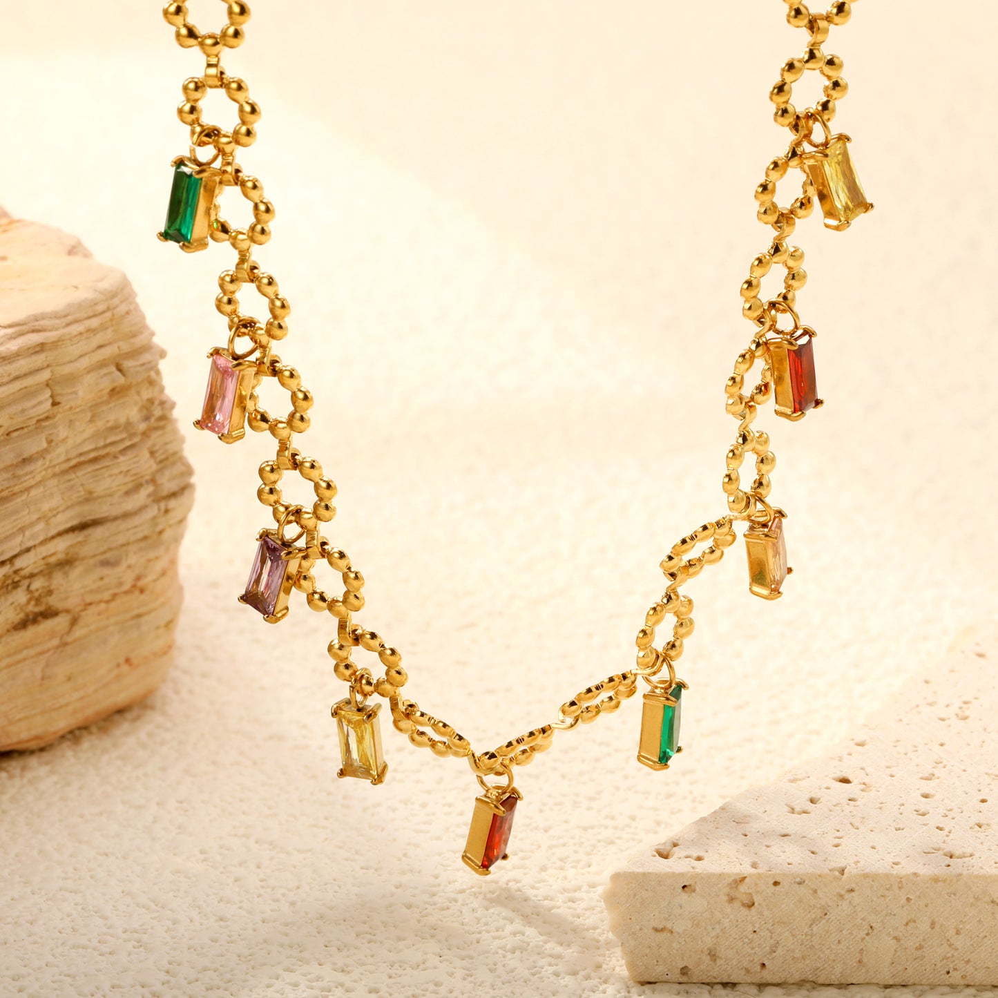 Waterproof & Hypoallergenic High-End Stainless Steel Zircon Necklace