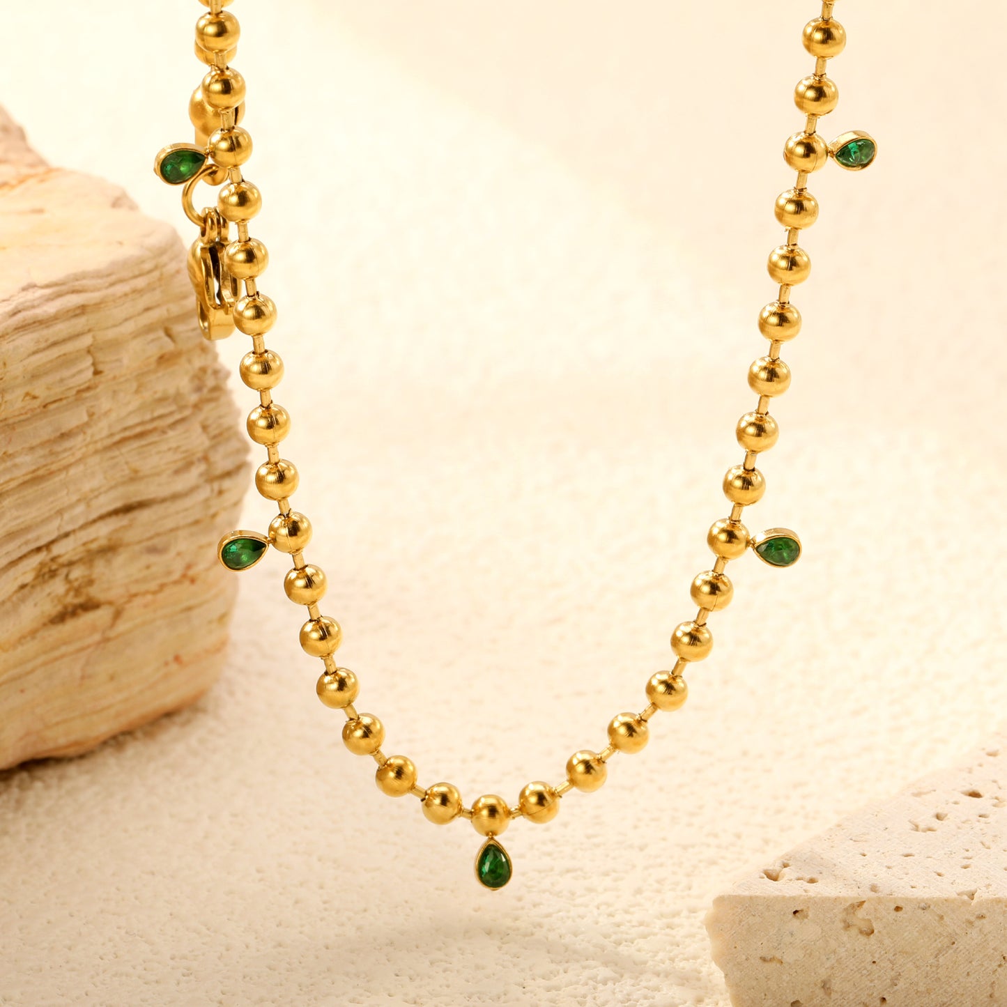 Necklace Waterproof & Hypoallergenic Stainless Steel Dainty Zircon Necklace