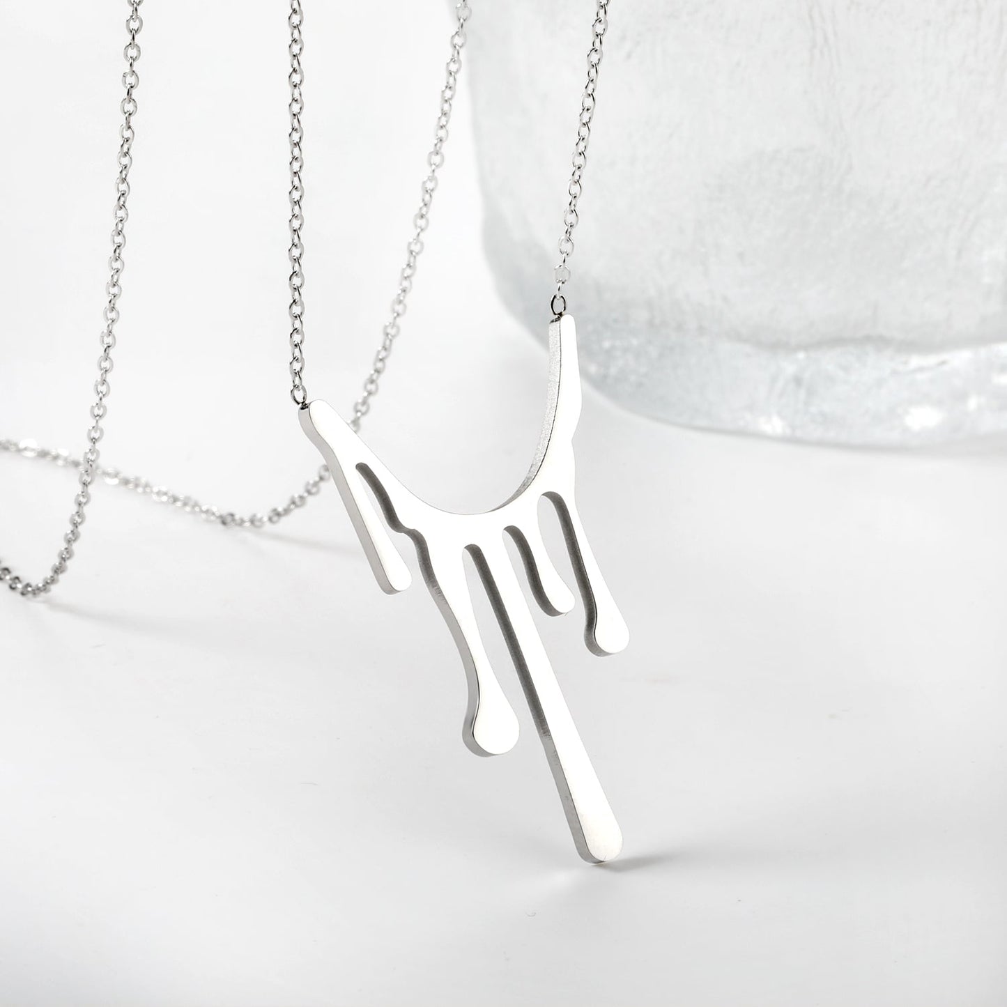 Drop Wax Pendant 23*38.8mm Necklace 45+5cm