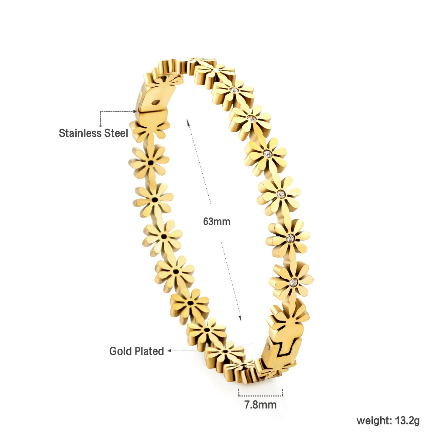 Bracelet made from a combination of tiny flowers