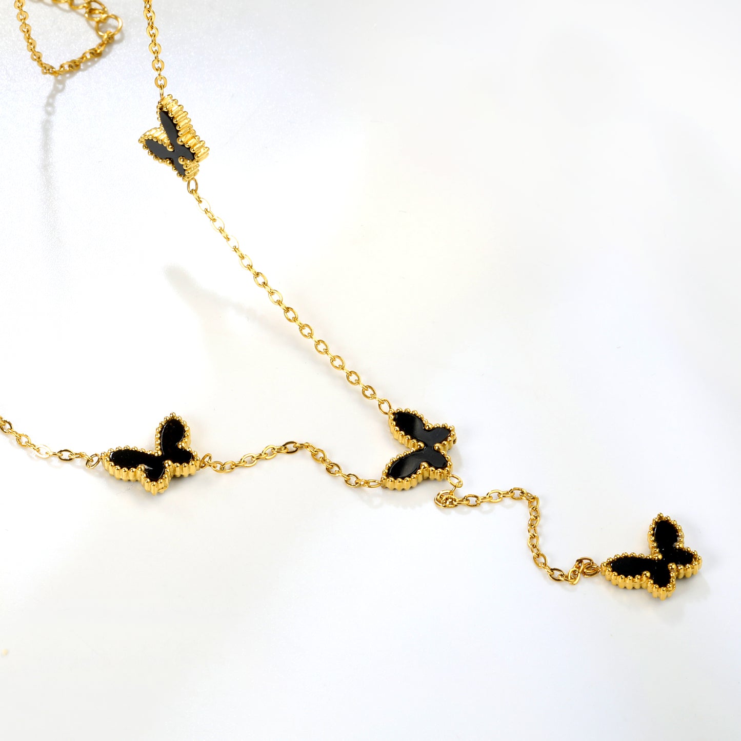 4-Piece Set Stainless Steel Butterfly Shell Pendant Necklaces - Wholesale for Retailers