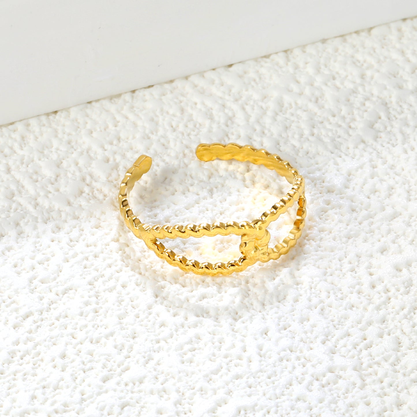 ✨ Gold Open Band Ring Wholesale Adjustable Size | 6.8mm Minimalist Ring | 0.8g Featherweight Stainless Steel Bulk