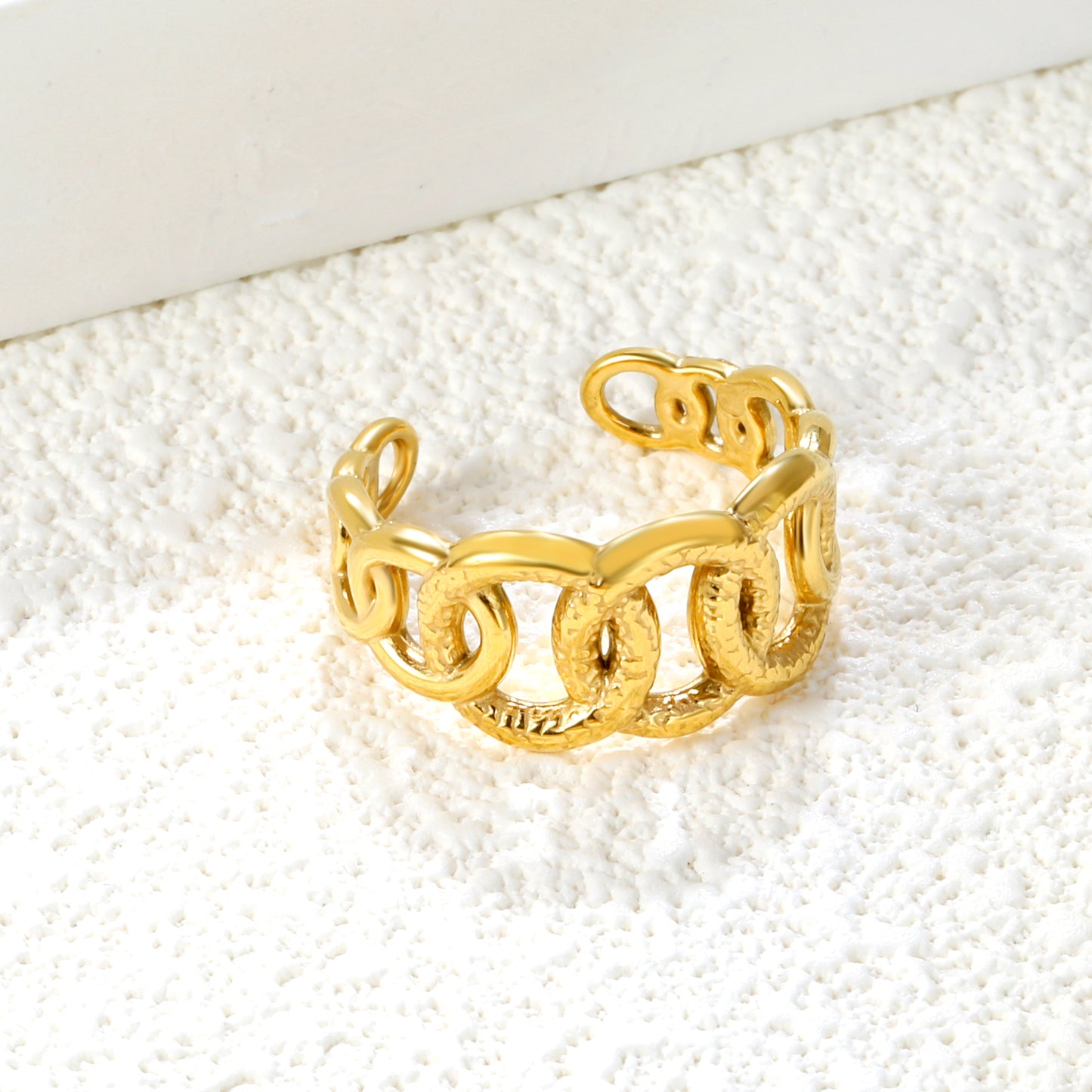 ✨ Gold Adjustable Statement Rings Duo 9mm & 10.7mm Heights | Removable Sizing | Featherweight & Heavyweight Bulk Pack