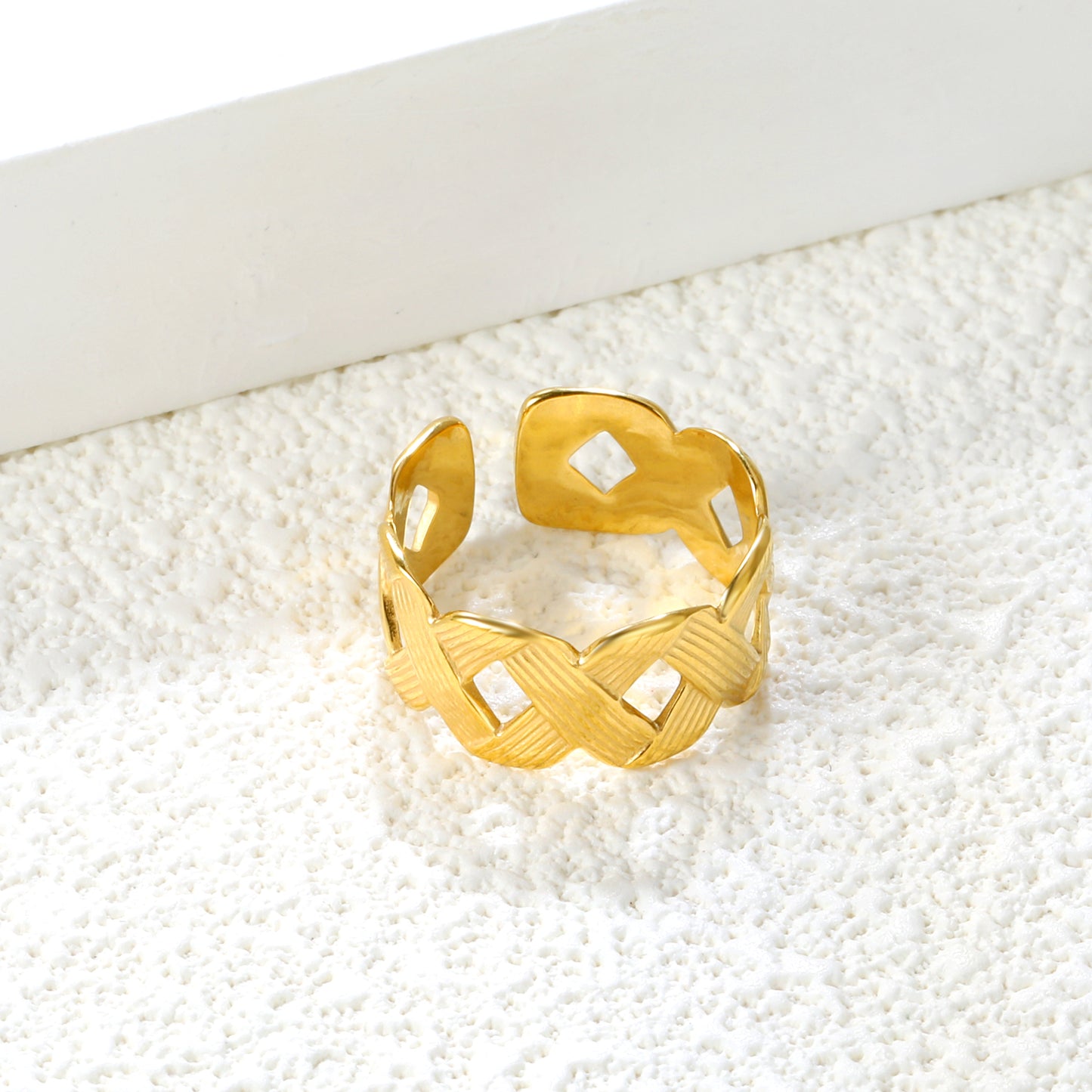 ✨ Gold Adjustable Statement Rings Duo 9mm & 10.7mm Heights | Removable Sizing | Featherweight & Heavyweight Bulk Pack