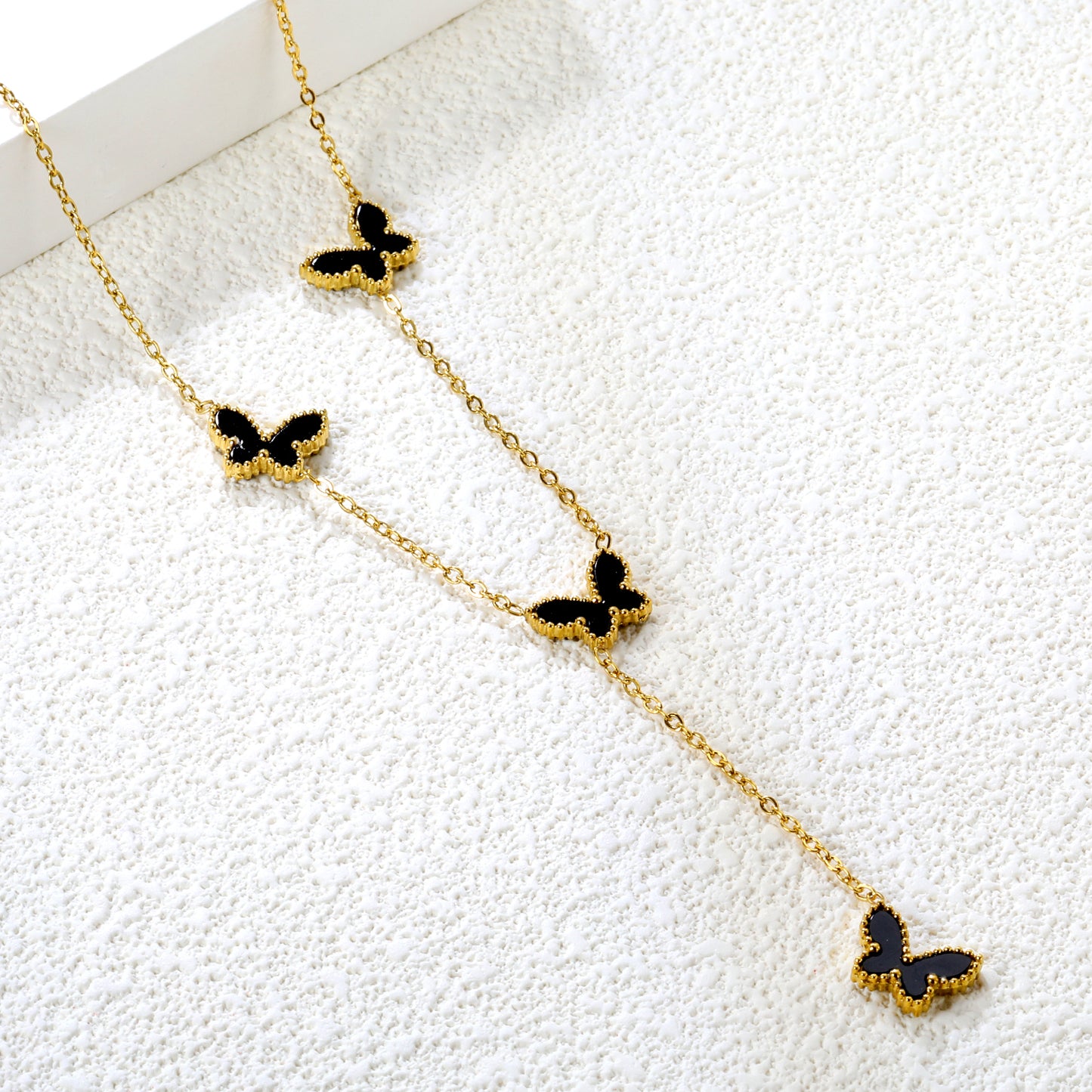 4-Piece Set Stainless Steel Butterfly Shell Pendant Necklaces - Wholesale for Retailers