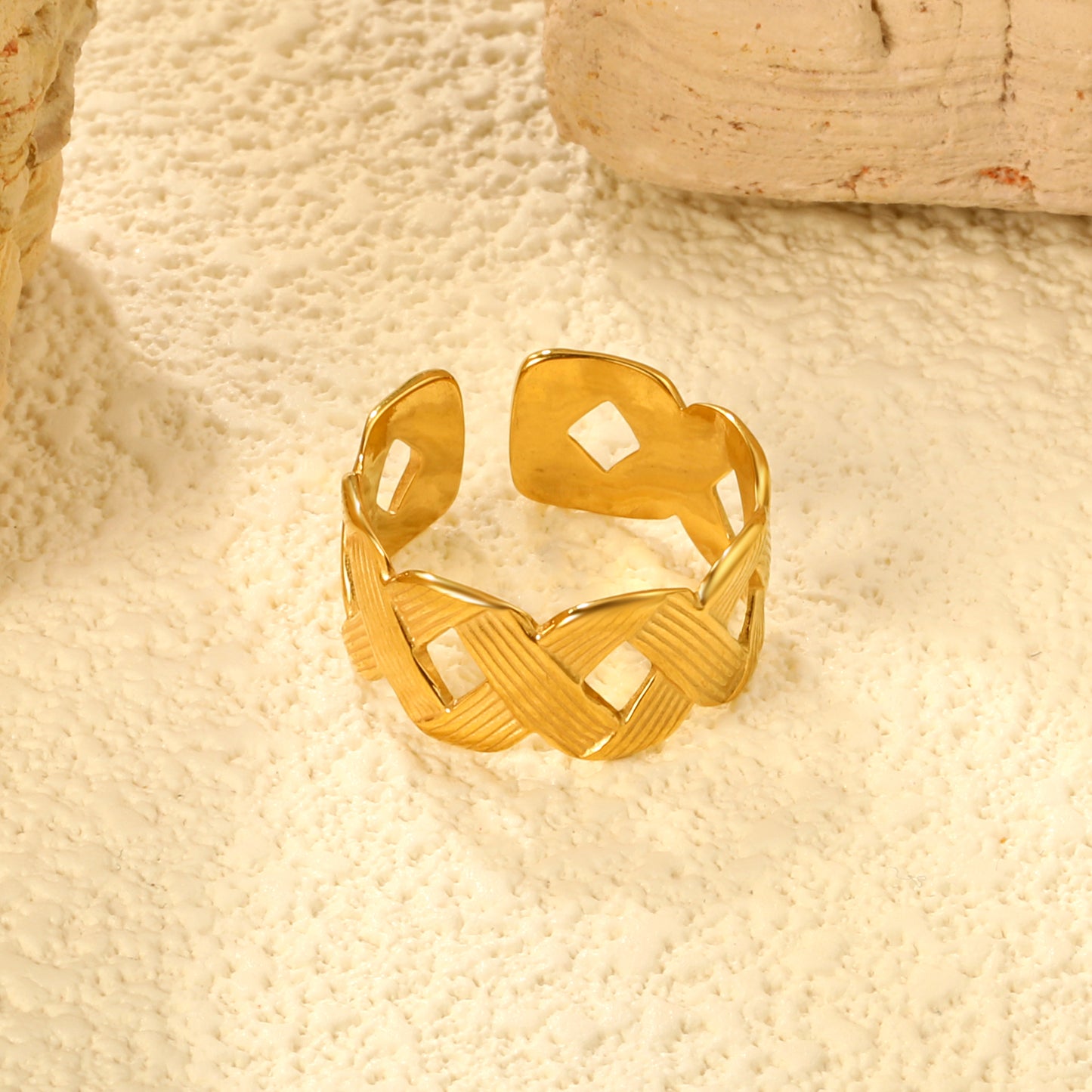 ✨ Gold Adjustable Statement Rings Duo 9mm & 10.7mm Heights | Removable Sizing | Featherweight & Heavyweight Bulk Pack