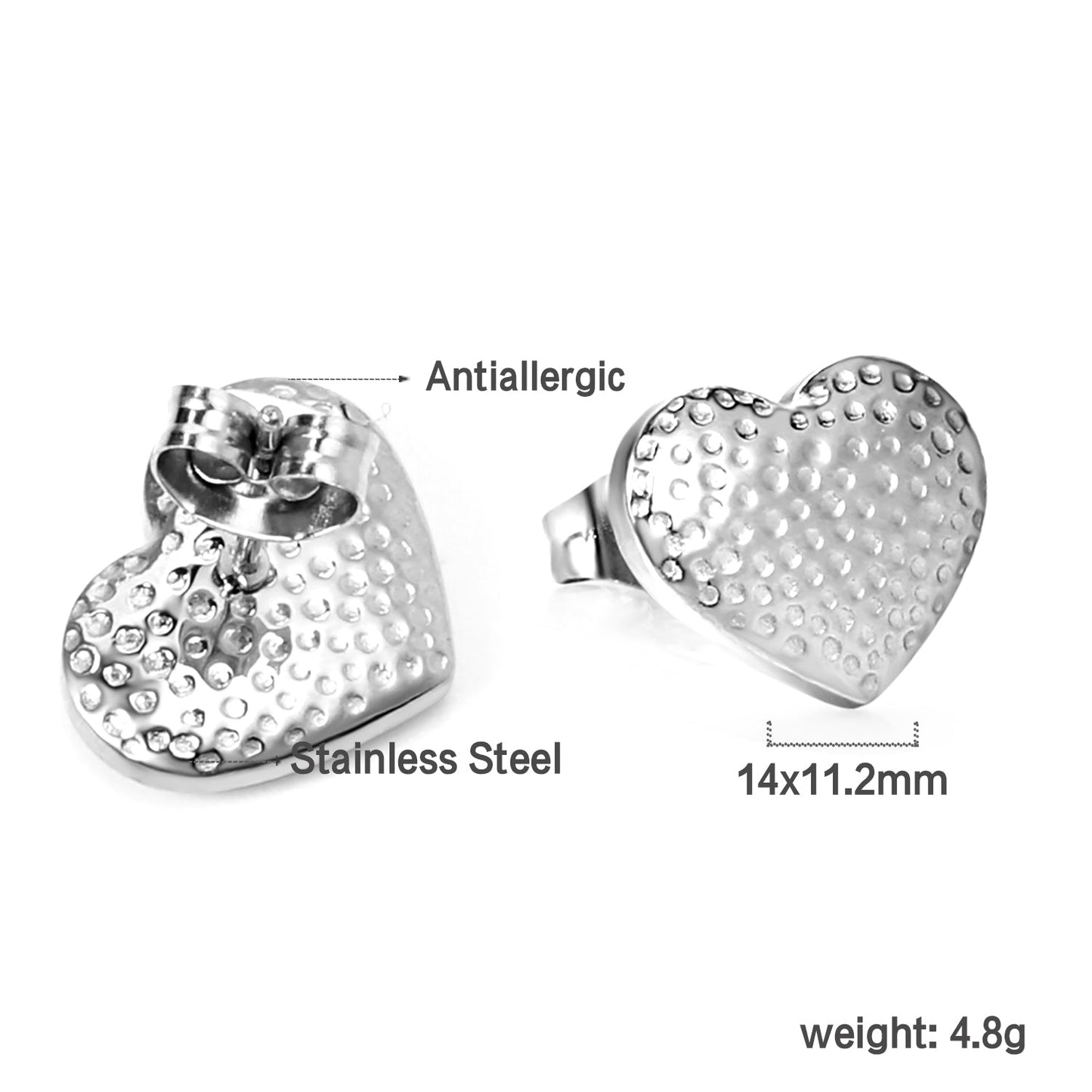 Heart with Dots Faceted Earrings 14*11.2mm