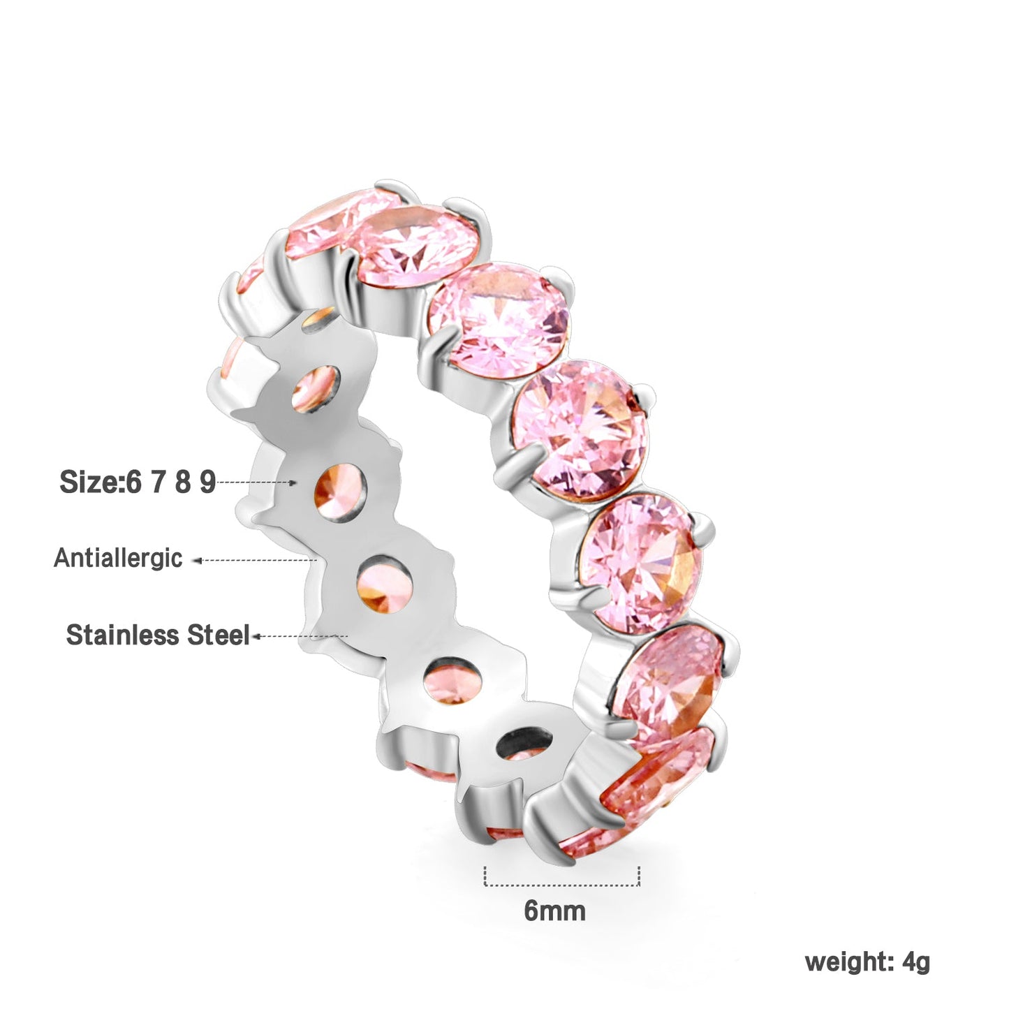 New white stone ring female light luxury sense of high class with elegant temperament metal wind