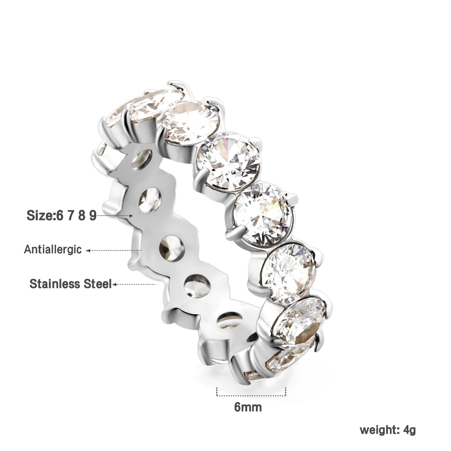 New white stone ring female light luxury sense of high class with elegant temperament metal wind