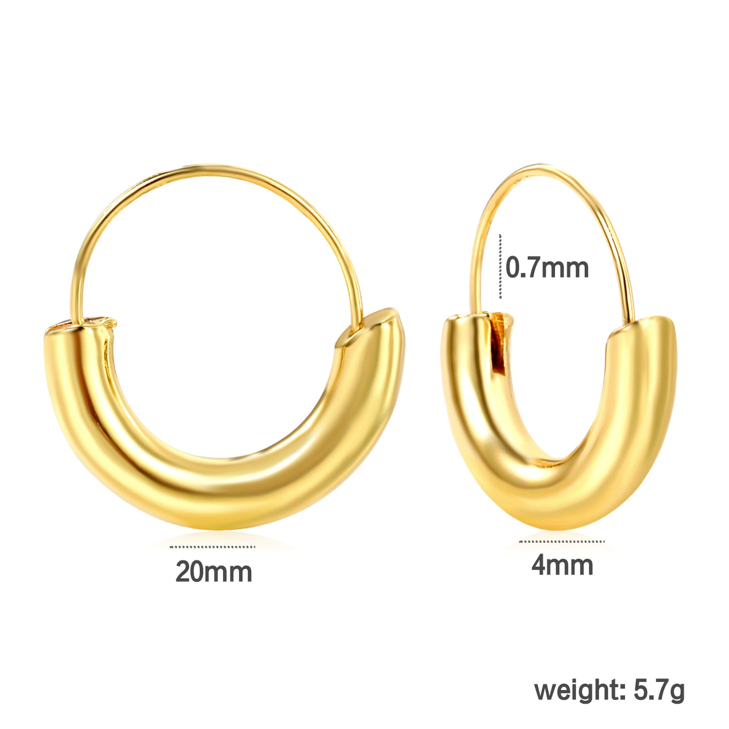 Dainty Stainless Steel Hoop Earrings - Minimalist 18K Gold-Plated Hoops