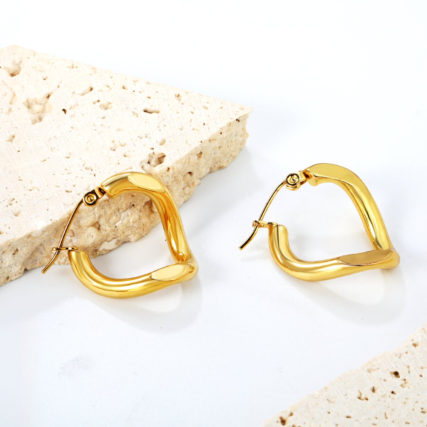 Hypoallergenic 304/316 Stainless Steel Hoop Earrings - Dainty Gold-Plated Hoops for Sensitive Ears