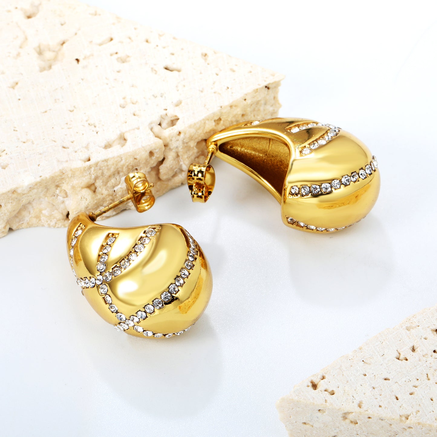 Geometric Hoop Earrings | Hypoallergenic Jewelry | Modern Matte Finish