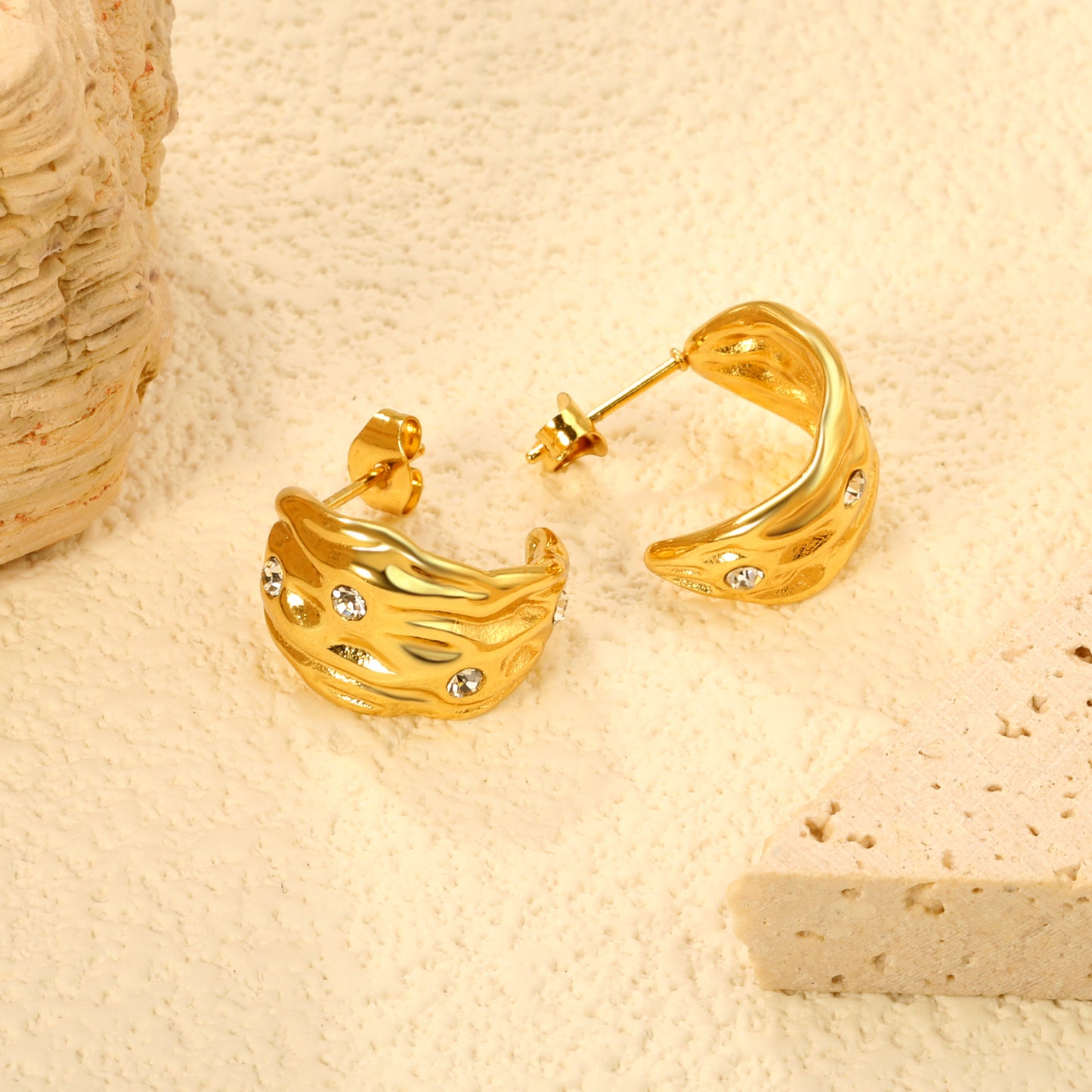Bulk Hypoallergenic Hoop Earrings 12.8*17.6mm | Jewelry Manufacturer with SGS Certification | Private Label Services
