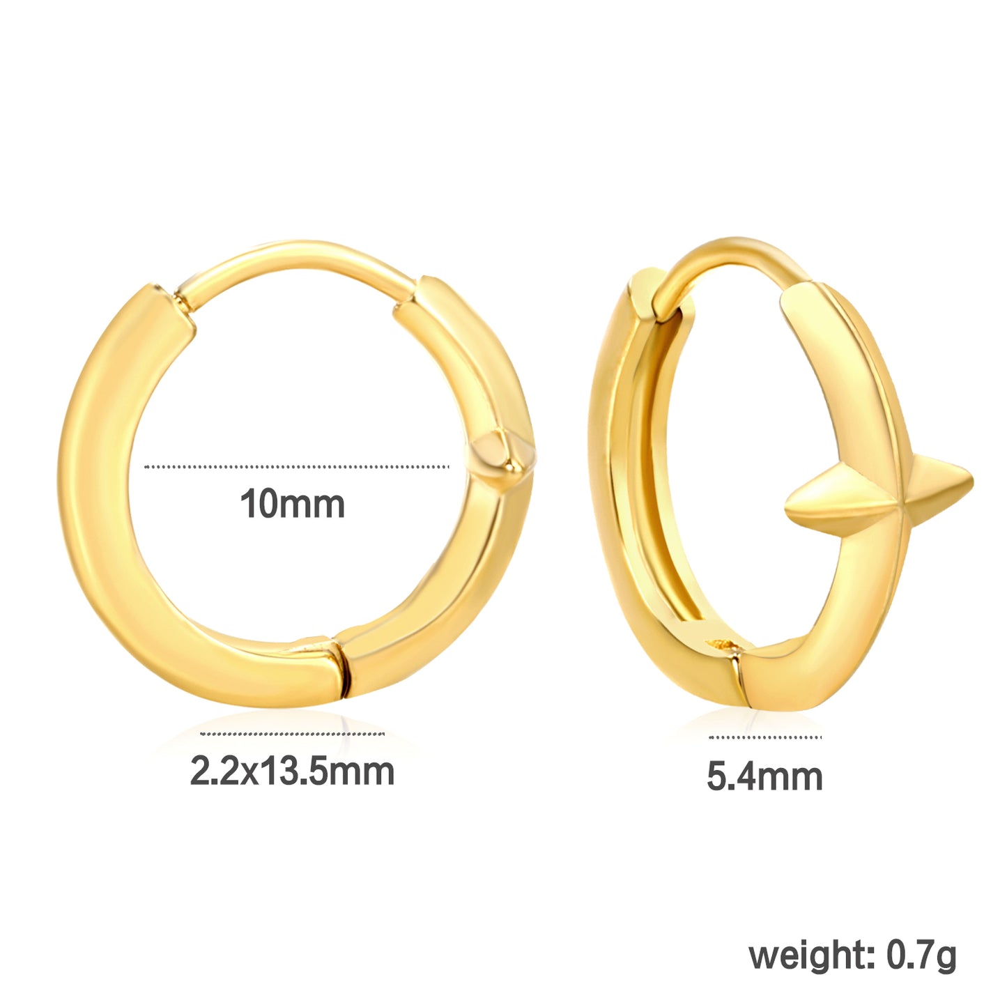 Wholesale Zircon Hoop Earrings – 18K Gold Plated Stainless Steel, Hypoallergenic Jewelry in Bulk