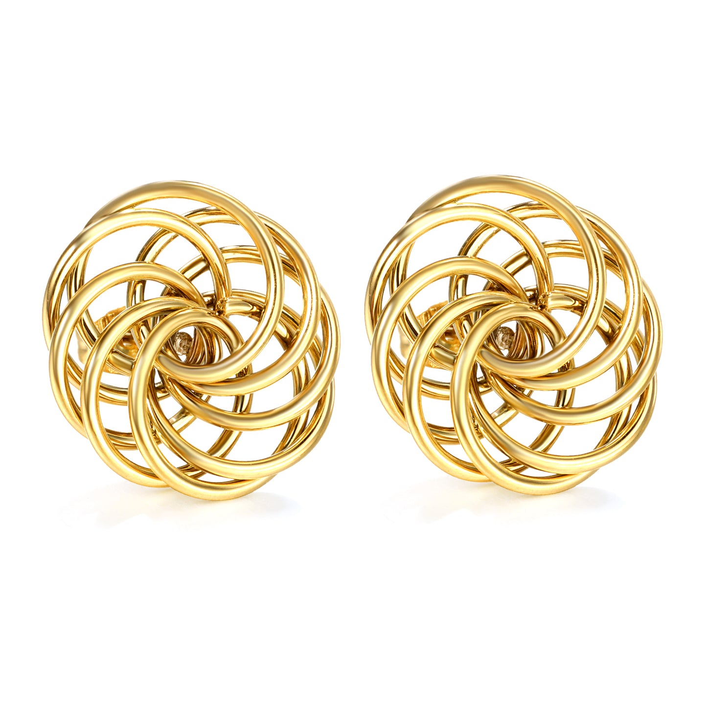 ✨ Wholesale 19.7mm Gold Floral Hoop Earrings Round Wreath Design | 5.2g Stainless Steel Earrings Bulk | Hypoallergenic