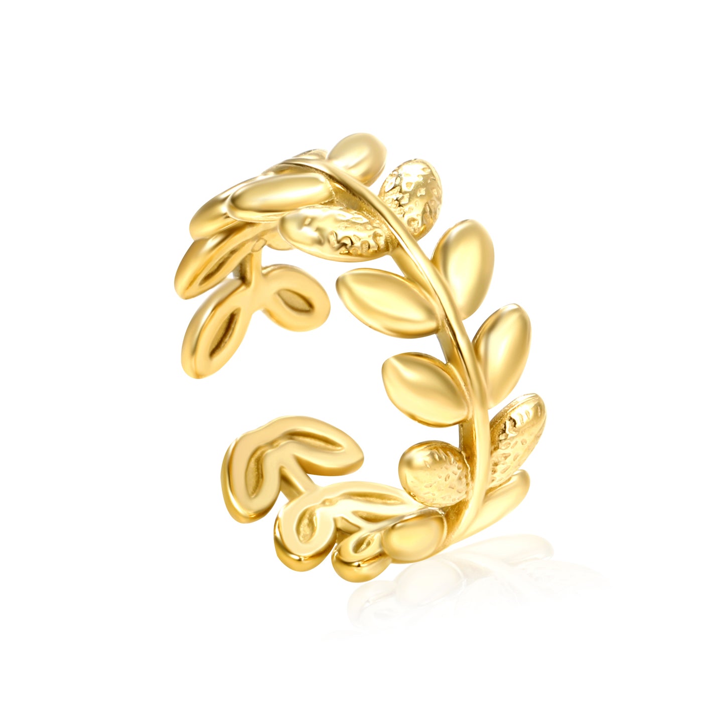 8.8mm Gold Stainless Steel Open Ring – Bulk Wholesale (3.7g, Adjustable, 10/50/100pcs) – Hypoallergenic Fashion Jewelry