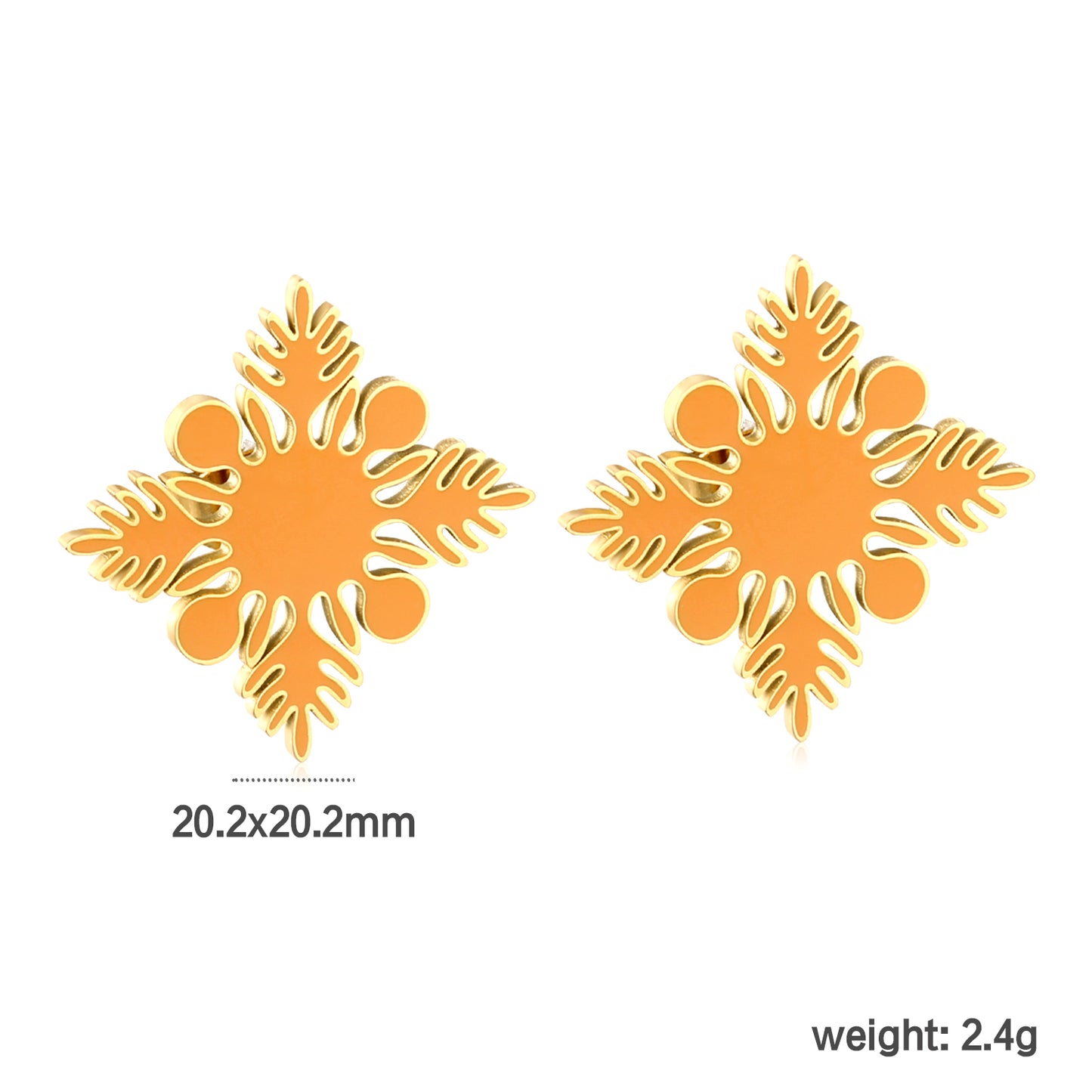 Wholesale Dainty Flower Earrings – 18K Gold Plated Stainless Steel Studs for Women