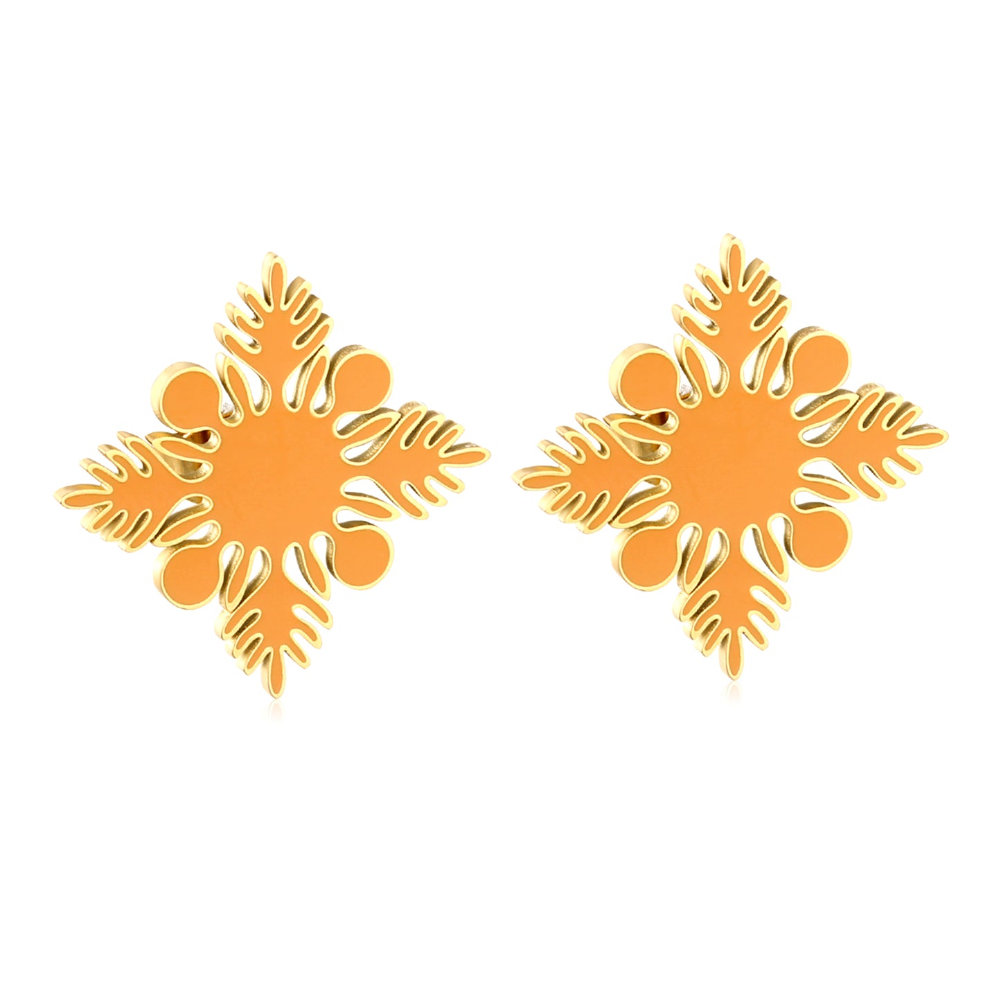Wholesale Dainty Flower Earrings – 18K Gold Plated Stainless Steel Studs for Women