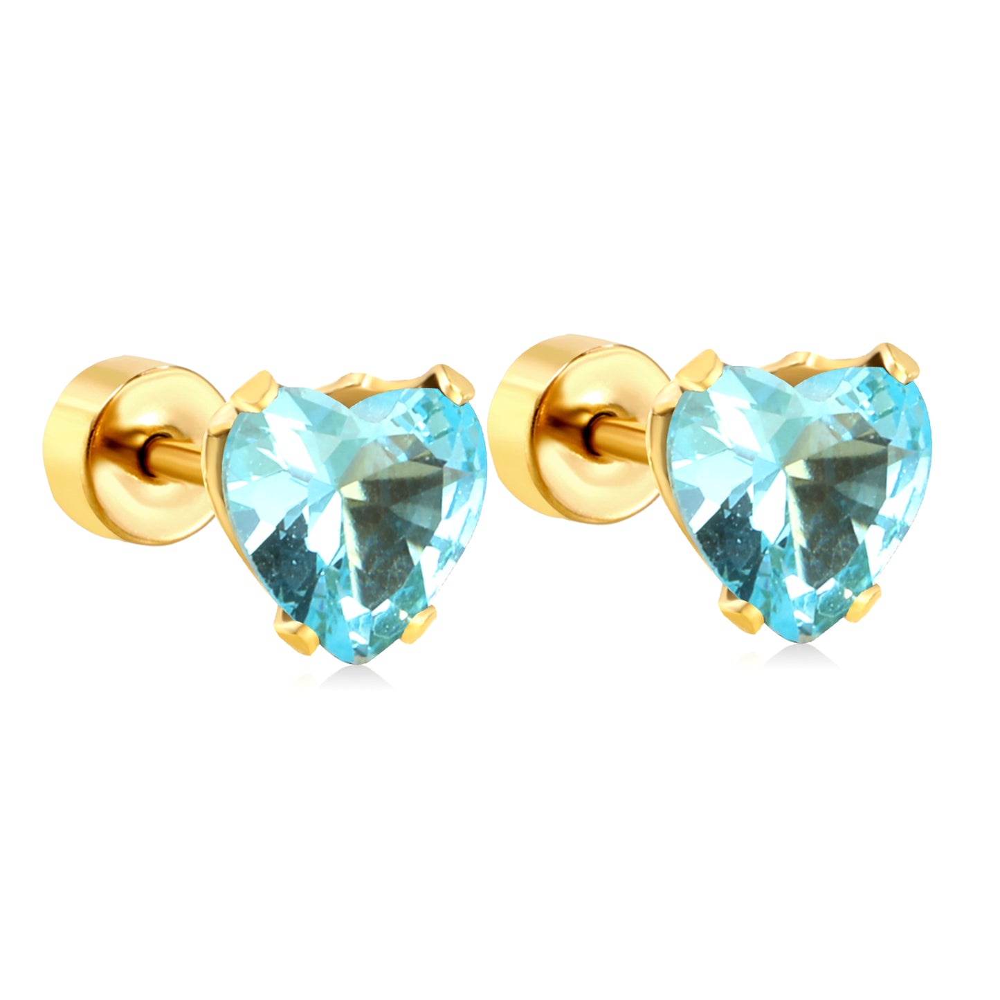 ✨ 6mm Heart Twist Plugs Wholesale Gold Spiral Ear Gauges with Black/Blue Diamonds | Hypoallergenic Body Jewelry Bulk