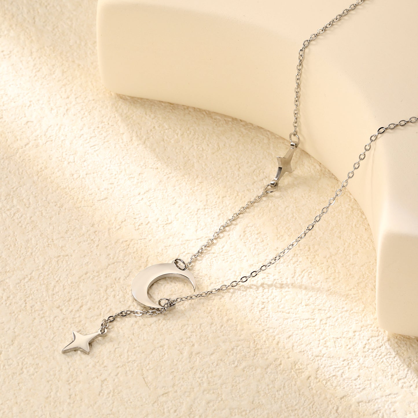 ✨ Celestial Charm Necklace Wholesale 4cm Tassel + Moon & Star Pendants | Adjustable 42+5cm Chain | Dual-Tone Options