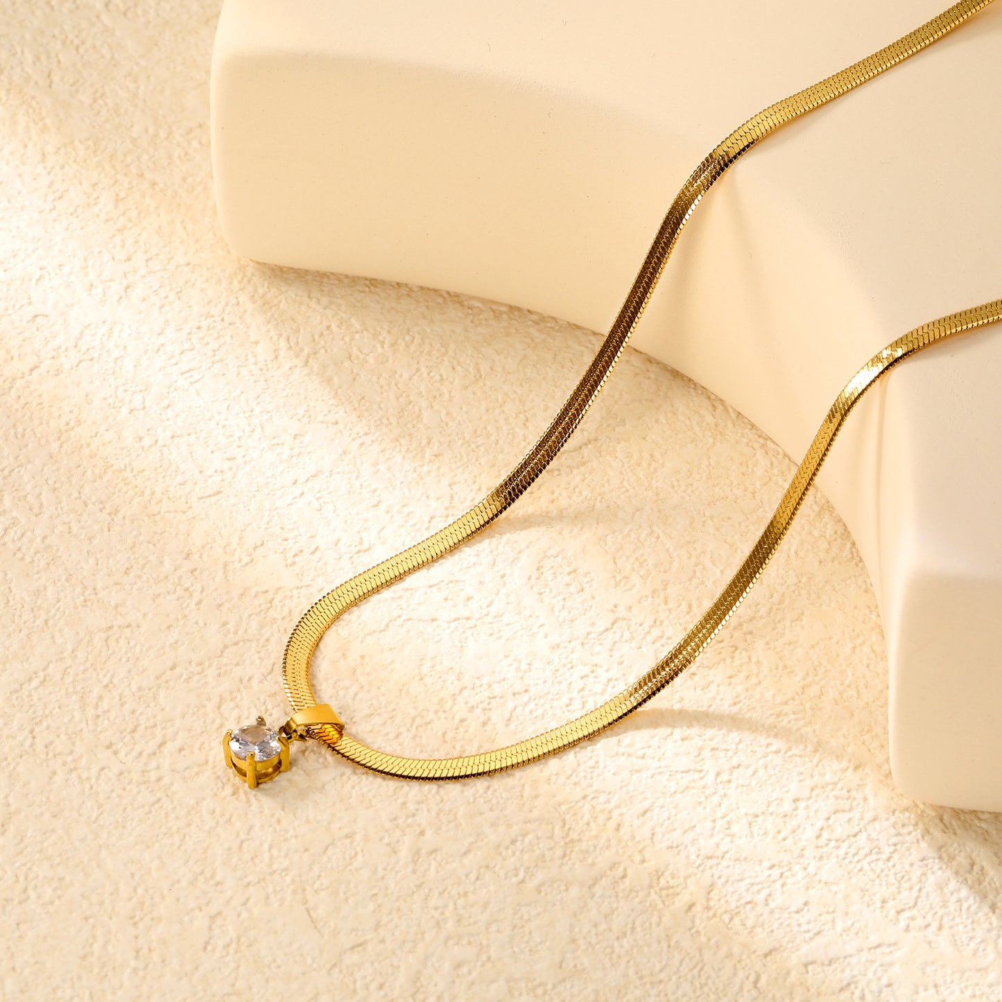 ✨ Wholesale Gold Necklace Set - 5.9mm White Zircon & 11.5x10.6mm Black Heart Pendants | 3.2mm/3.3mm Blade Chains 40+5cm