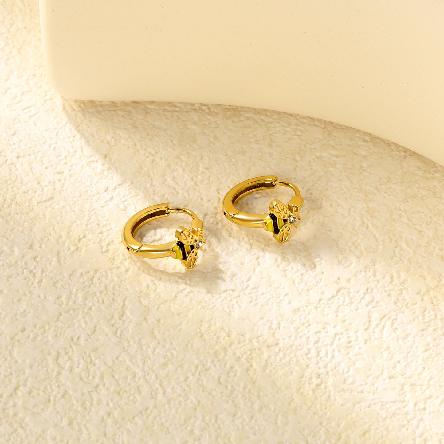 Wholesale Nature-Inspired Earrings – Butterfly & Bee Designs with White Zircon/Czech Glass (Gold Stainless Steel, 2.2mm French Hook)