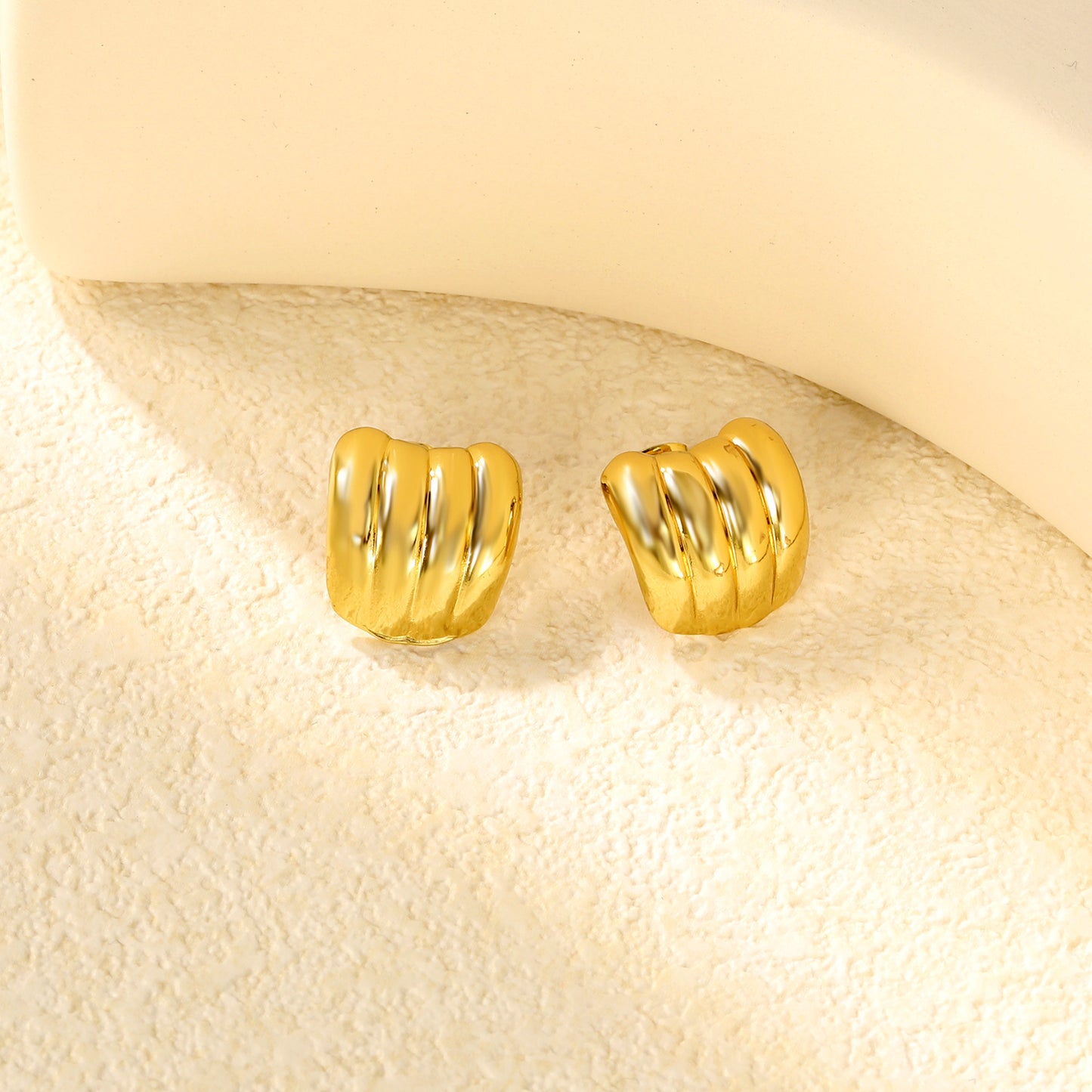 ✨ 15.2mm Gold Hoop Earrings Wholesale 14.2mm Width | Trendy Chunky Hoops | Nickel-Free Bulk Fashion Earrings