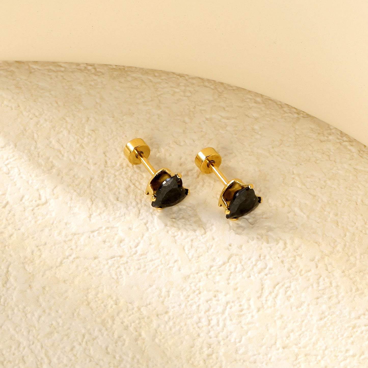 ✨ 6mm Heart Twist Plugs Wholesale Gold Spiral Ear Gauges with Black/Blue Diamonds | Hypoallergenic Body Jewelry Bulk